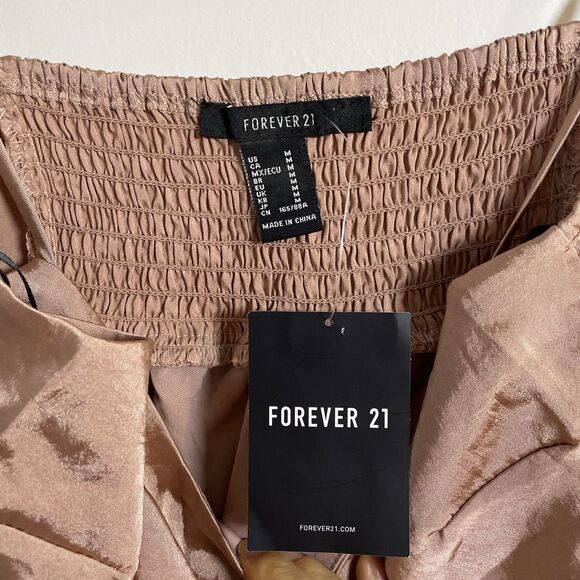 Forever 21 Rose Gold Voluminous Mini Dress Size Medium - Picture 5 of 12